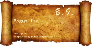 Bogye Iza névjegykártya
